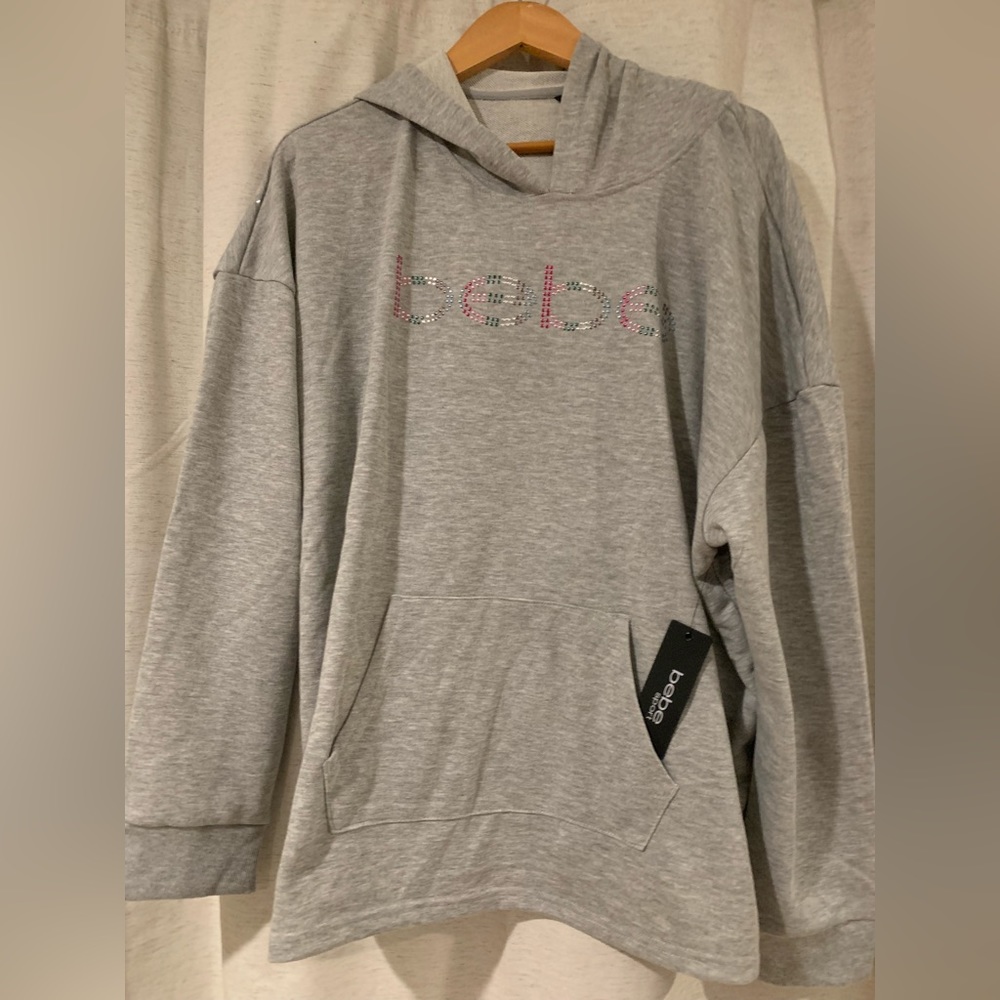 bebe womens Sherpa Linen Hoodie-3XL